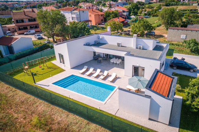 Au&szlig;enbereich, Villa Mateo mit beheiztem Pool, Valbandon, Istrien, Kroatien Valbandon