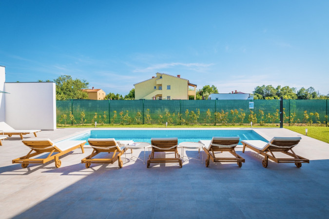 Villa Mateo mit beheiztem Pool, Valbandon, Istrien, Kroatien Valbandon