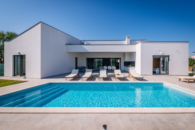 Au&szlig;enbereich, Villa Mateo mit beheiztem Pool, Valbandon, Istrien, Kroatien Valbandon